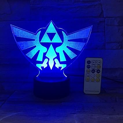 Die Legende von Zelda Dreieck 3D USB LED Nachtlicht 7 Farben Illusion Lampe Touch oder Fernbedienung Kinder Wohnzimmer Schlaf