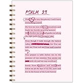 Qnhij Pink Christian Spiral Notebooks 5.5x8.3, Psalm 23 Bible Journaling Notebook, Religious Prayer Journals for Woman, Church Notes Journal, Scripture Journal, Christian Notebook for Women