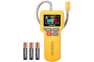 Gas Leak Detector, Protectmeter Natural Gas Leak Detector for Home/RV, Portable Propane Gas Detector with Audio & Video Alarm (Yellow)