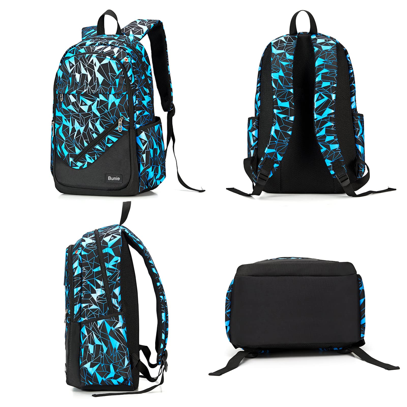 bunie Schulrucksack Jungen Teenager Kinder Große Schule Rucksack Mädchen Schultasche Coole Schulranzen Jungen 2 3 4 5 6 7 Klasse Ranzen Oder 8 9 10 11 12 13 14 15 Jahre School bag for Boys Sets Blau 2