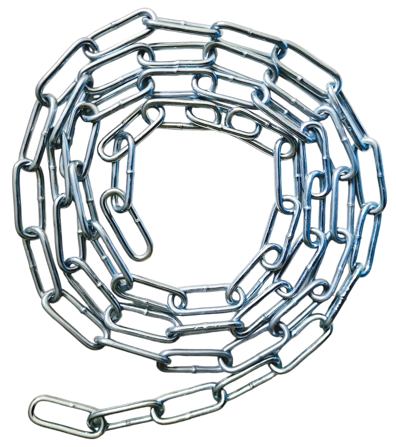 Heavy Duty Rust and Corrosion Proof Galvanised Metal Link Chain Stainless Steel for Bike Lock Padlock Security Gate Fence Gym Weight Lifting Extra Strong Long Length Welded (3MM, Chrome, 5 Metre)