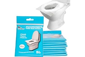 Disposable Toilet Seat Covers, 100 Count XL Flushable Toilet Covers Biodegradable Paper Potty Seat Covers for Adults Travel E