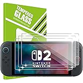 Suttkue for NS/Nintendo Switch 2 Screen Protector-HD Tempered Glass Crystal Clear,Anti-Scratch,Transparent HD Clear 7.9 inch,Bubble Free(3 PACK)