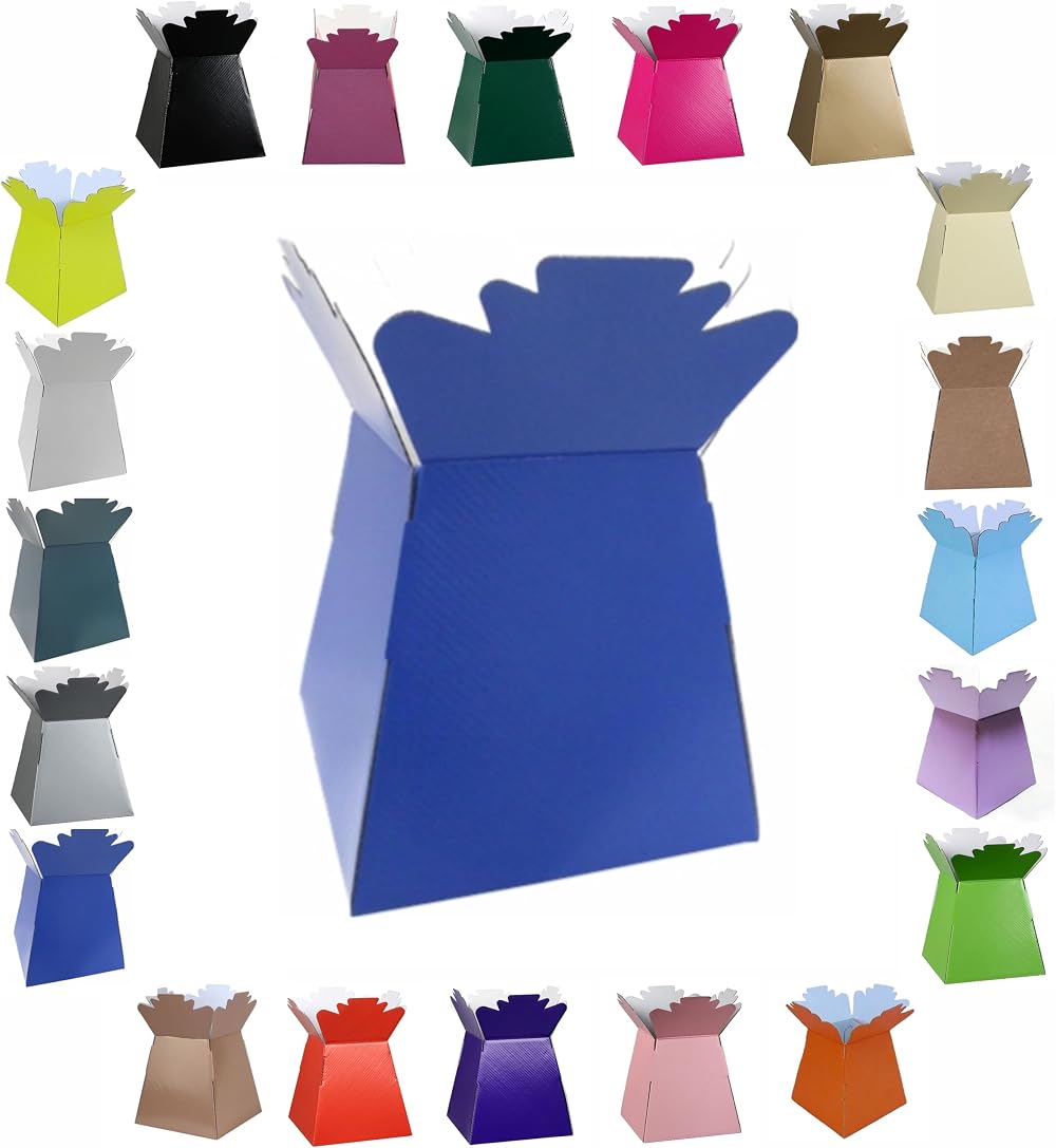 LARRYROO Glossy Bouquet Box Royal Blue 24.5cm Display Gift Box