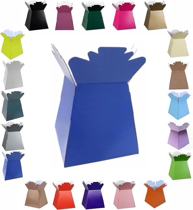LARRYROO Glossy Bouquet Box Royal Blue 24.5cm Display Gift Box