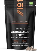 Alpha01 Organic Astragalus 2100mg Vegan Capsules 90 Count view 1