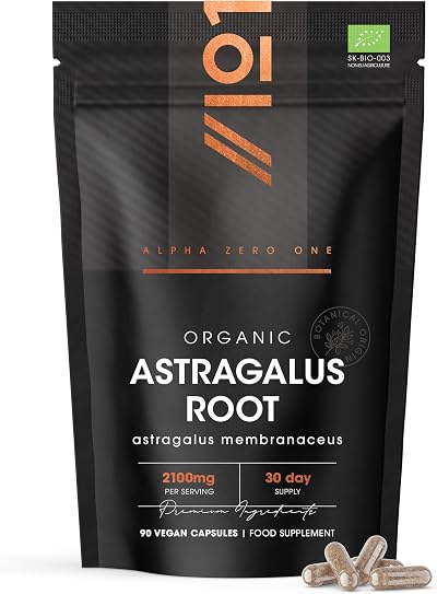 Alpha01 Organic Astragalus 2100mg Vegan Capsules 90 Count