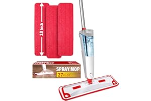 PANDA GRIP Mop for Floor Cleaning, Professional 18 Inch Washable Reusable 3 Pads Refills and Refillable Spray Bottle for Easy Wet Dry Mopping, Dust Flat Mops for Hardwood Laminate Tile