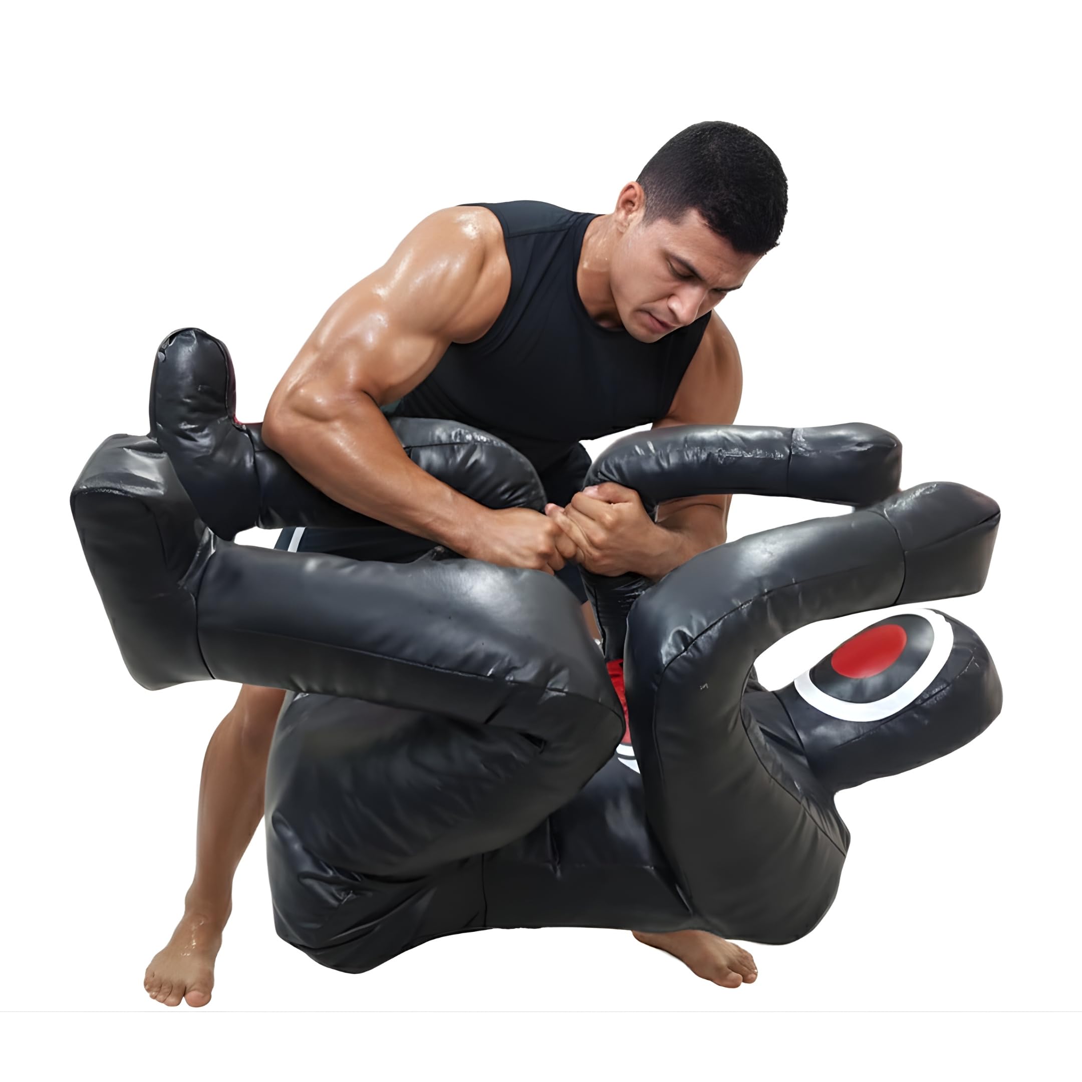 Shelly MMA Grappling Dummy Self Defense Training Judo Punching Bag Dummy BJJ Wrestling Sitting Defensive Position Brazilian JIU Jitsu Submission Vinyl Fabric Dummy 170cm UNFILLED