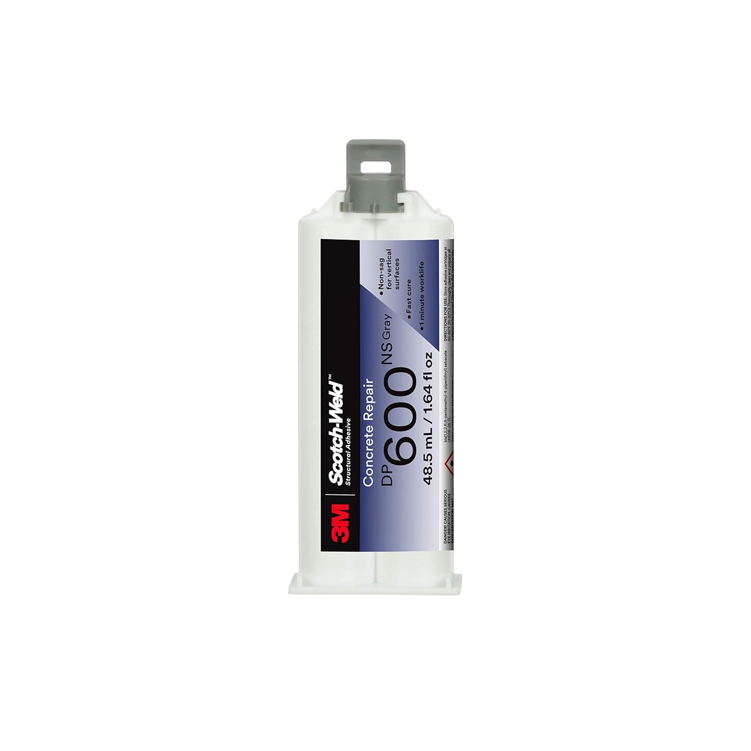 3M Scotch-Weld Concrete Repair DP600NS, Gray, Non-Sag, 48.5mL Duo-Pak, 12/case