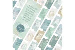 OFFILICIOUS Coastal Bible Book Tabs – 100 Soft-Touch, Laminated Bible Tabs for Study Bible – Durable Tabs for Bible – Protestant &amp; Catholic Bible Tabs Large Print, Bible Tabs for Women &amp; Men
