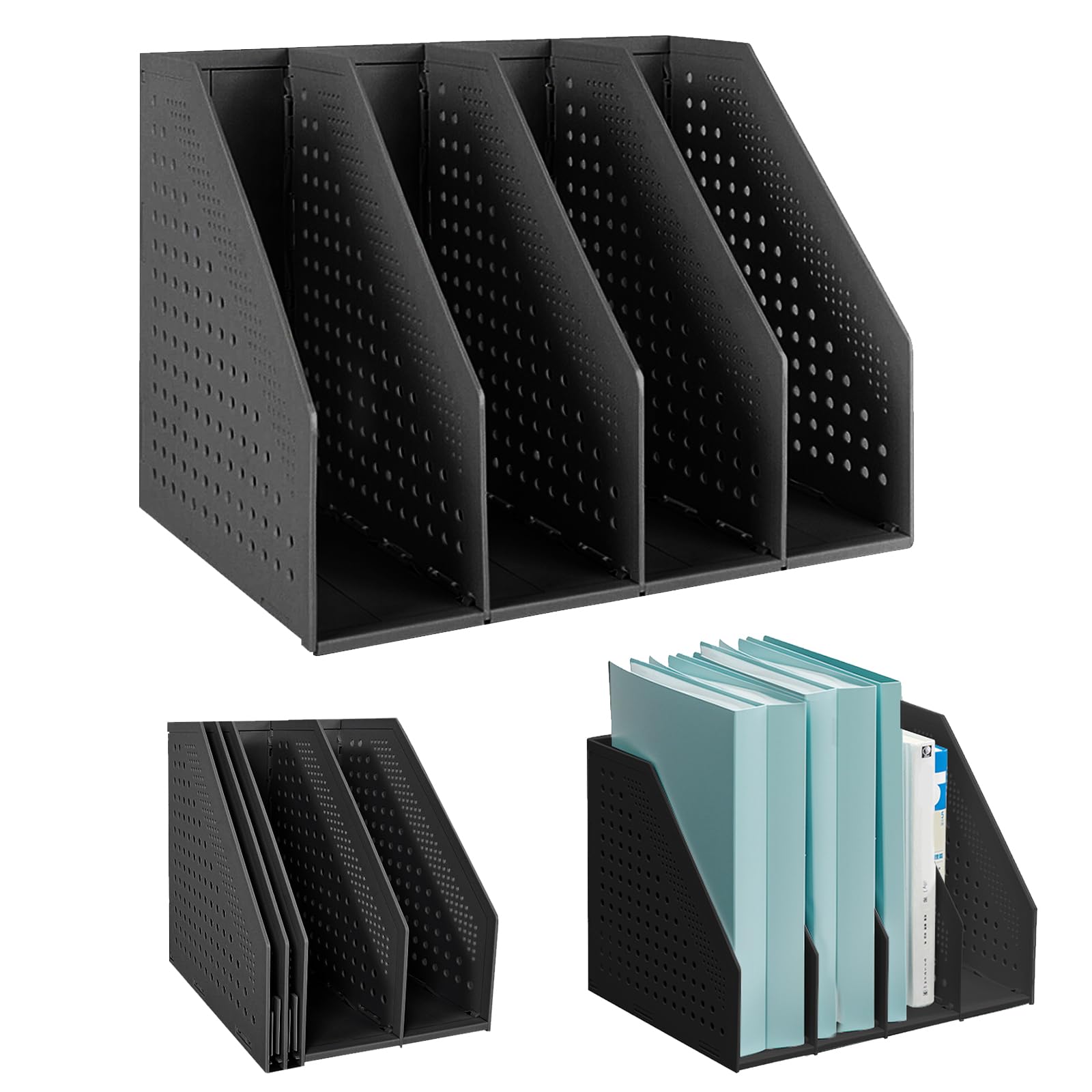 SAYEEC Collapsible Magazine File Holder with 4
