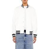 Forever 21 Men's Varsity-striped Bomber Jacket