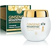 Ginseng Hexapeptide Anti Wrinkle Moisturizer, Brightening Face Cream with Shea Butter, Turmeric & Butylene Glycol, Brightening & Firming Skin, Deep Nourishment, Intensive Moisture Locking (Ginseng_1)