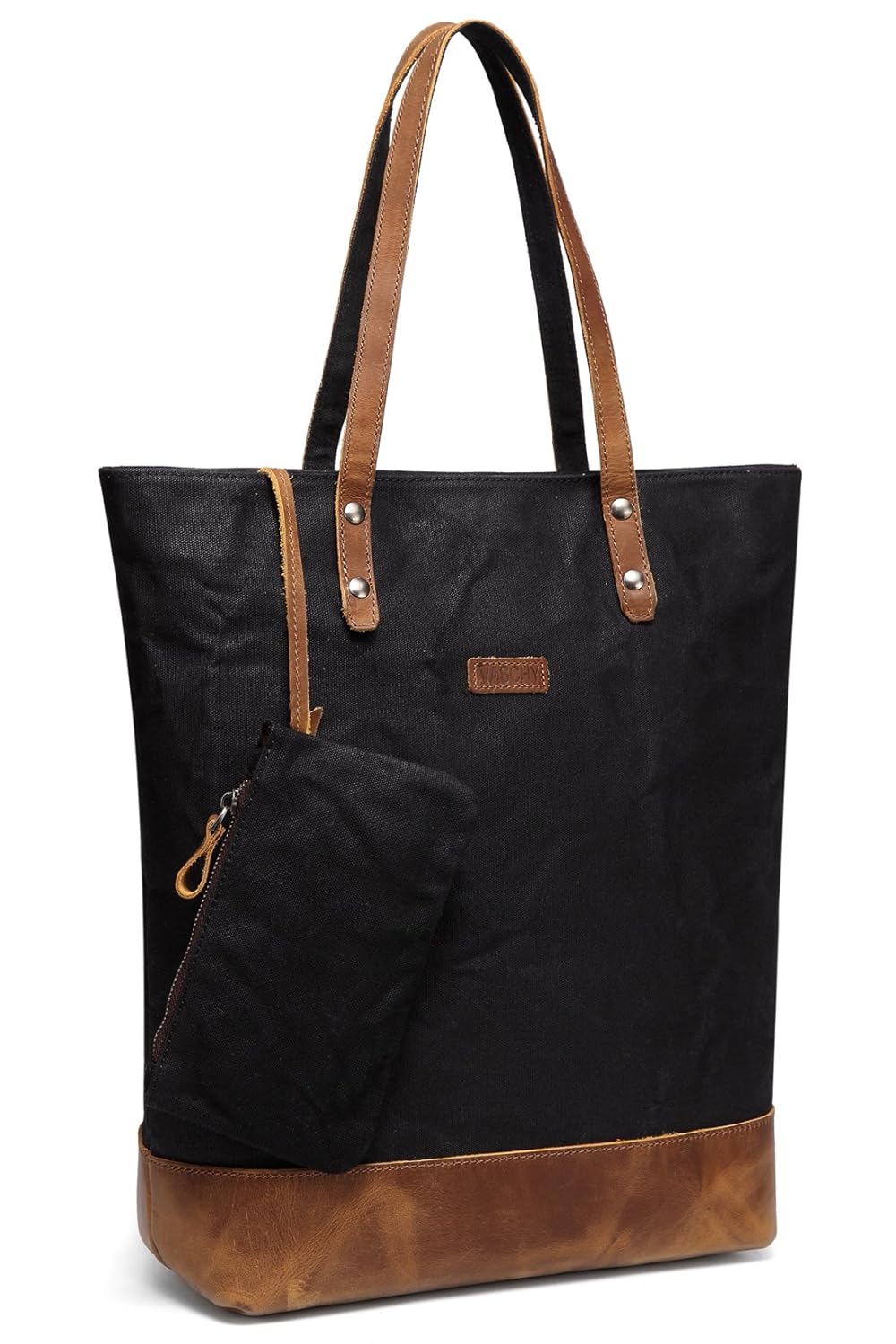 Totalizador de Lona de Cuero Bolso de Mano Grande Resistente al Agua