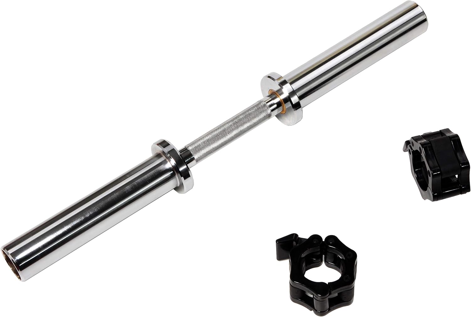 HulkFit 25" Loadable Olympic Dumbbell Handle (Single) with A Pair of