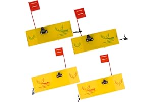 YELLOW BIRD FISHING PRODUCTS Planer Boards for Fishing (4Pack) - 4 Size Options - Includes Tattle Flag kit