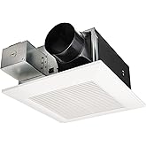 Panasonic FV-0511VF1 WhisperFit Retrofit Bath Fan, 50-80-110 CFM | FV-0511VF1, WhisperFit Retrofit Ceiling Mount, Bathroom Exhaust Fan, Energy-Star Certified, SmartFlow Technology