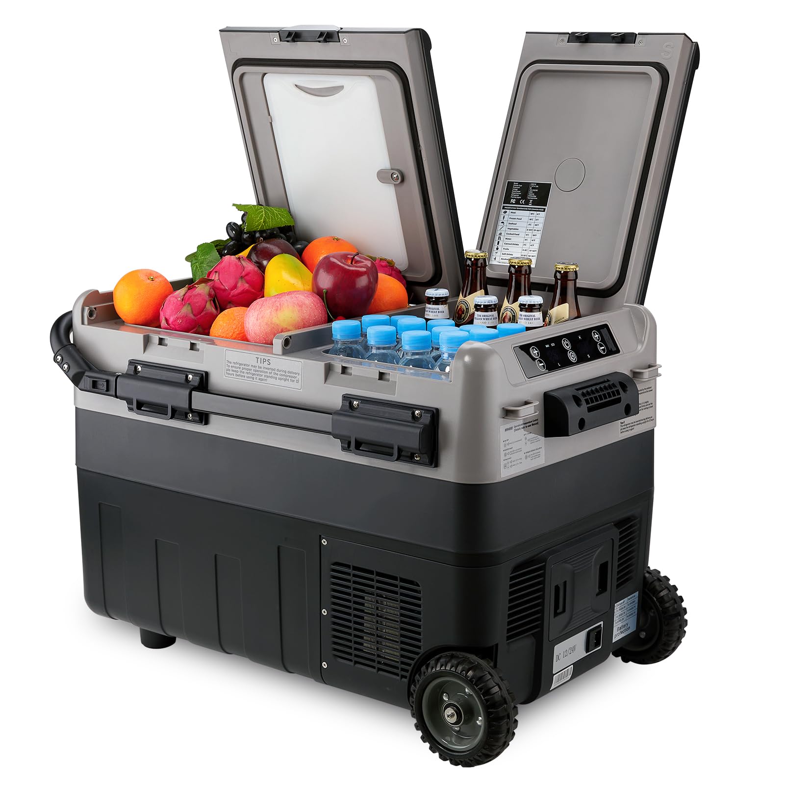 Photo 1 of [Stock photo similar] 12 Volt Car Dual Zone Car Fridge, Portable Refrigerator Dual Door -4?-68? Electric Cooler Portable Freezer 12/24V DC and 100-240V AC for RV, Camping, Travel