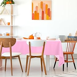 Kopokita 6PCS Pink Plastic Tablecloths 54 x 108