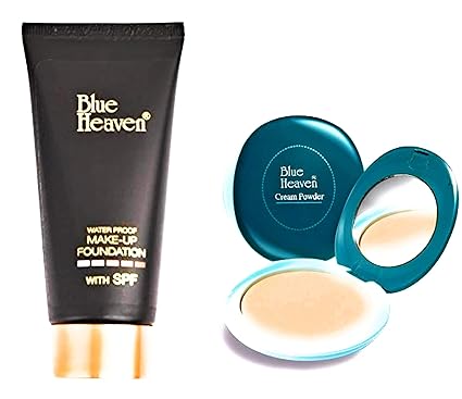 Blue Heaven Combo of Green Compact and Makeup Foundation
