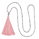 KELITCH Tassel Necklace Buddha Pendant Crystal