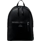 Armani Exchange Men's Leather Backpack, Black, One Size