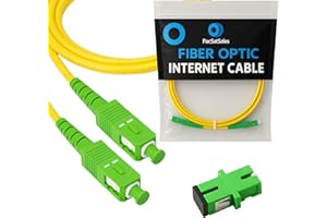 PacSatSales - 3M / 10ft SC/APC Fiber Optic Internet Cable - Simplex - Single Mode Cable & Connector - Replacement Fiber Internet Cable or Optical Extension for Residential Networks