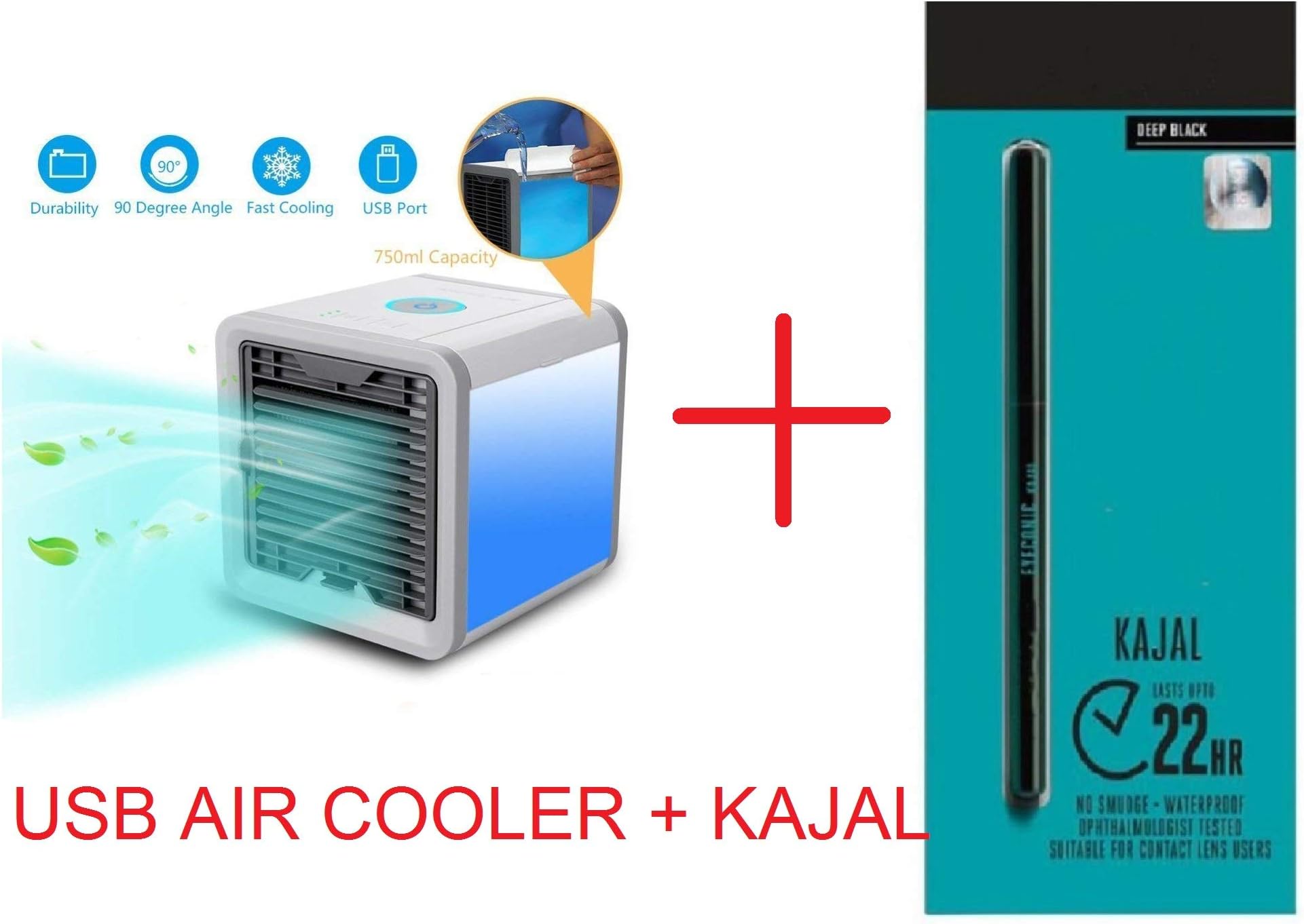 A3 Fashion 3 in 1 Portable Arctic Air Conditioner Humidifier Purifier Mini Cooler for Home, Room (Black)