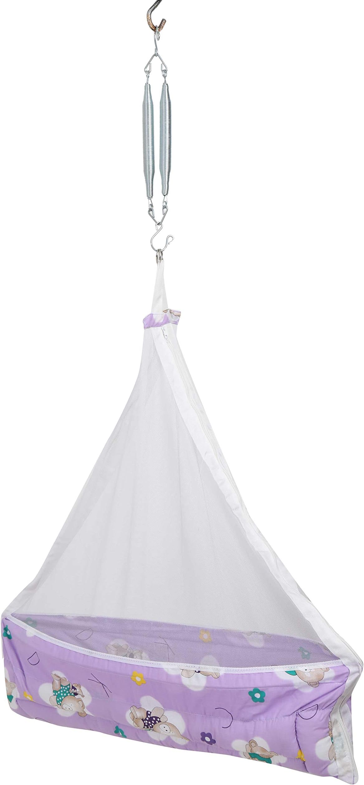 VParents Newborn Baby Sleep Swing Cradle Jhula Palna Tottilu with Hanging Spring Cruze (Purple) 110070