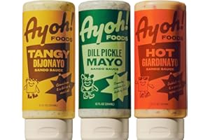 Ayoh Foods, Mayo Gone Wild, Made by Molly Baz - Easy to Squeeze, Perfect for; Sandwiches, Burgers, Fries, Nuggets, Wraps & Dips (3 Pack, Variety Pack)