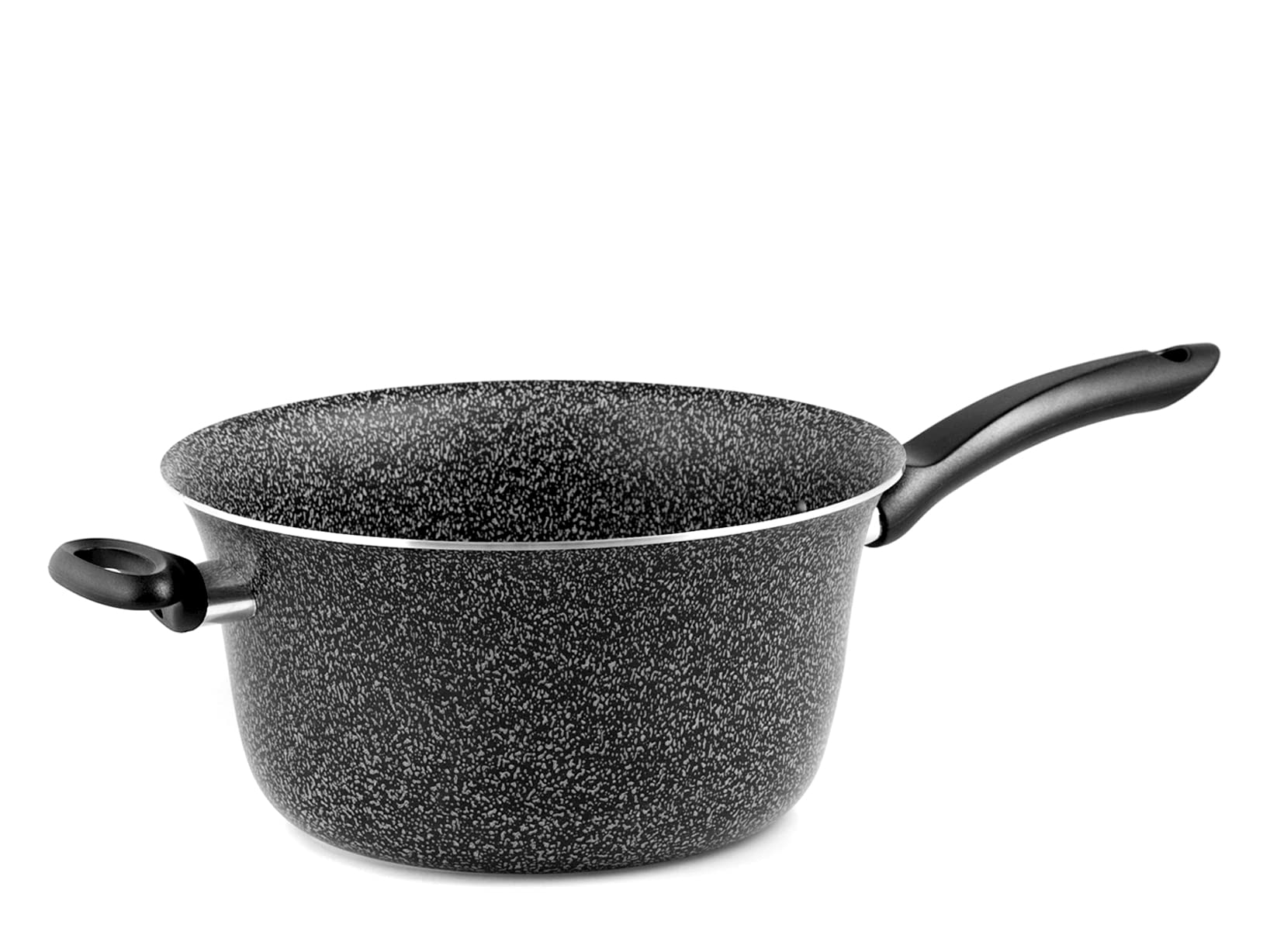 Home Nonstick Pot with Handle, Stone, Black/Silver, 20 cm