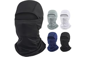 CMONIE 4 Pack Summer Balaclava Face Mask Sun UV Protection Hood Breathable Face Mask for Men Women - Motorcycle Fishing Multi