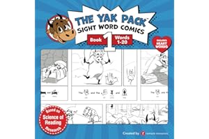 The Yak Pack: Sight Word Stories: Book 1: Comic Books to Practice Reading Dolch Sight Words (1-20)