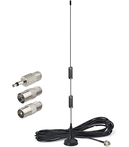 Fancasee UKW-Antenne Für Innenbereich – 75 Ohm, Inkl. 5 Adapter (PAL, BNC, 3,5 Mm), Für Stereoanlagen, AV-Receiver & Mehr