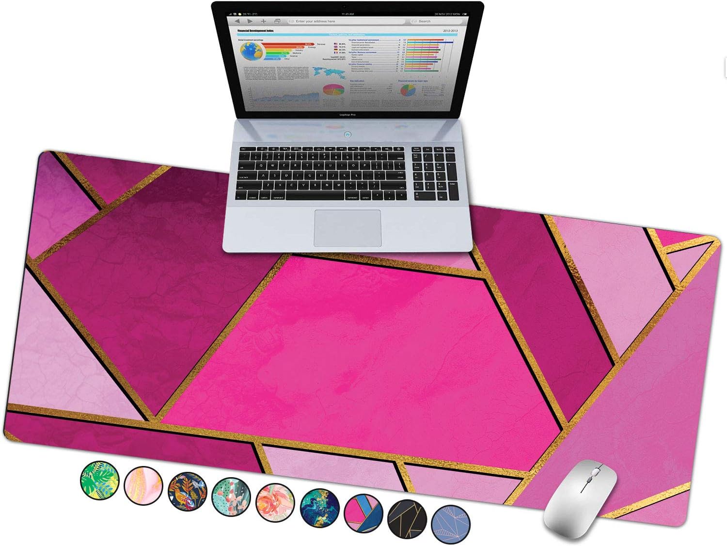 French Koko Large Mouse Pad, Desk Mat, Keyboard Pad, Desktop Home Office School Cute Decor Big