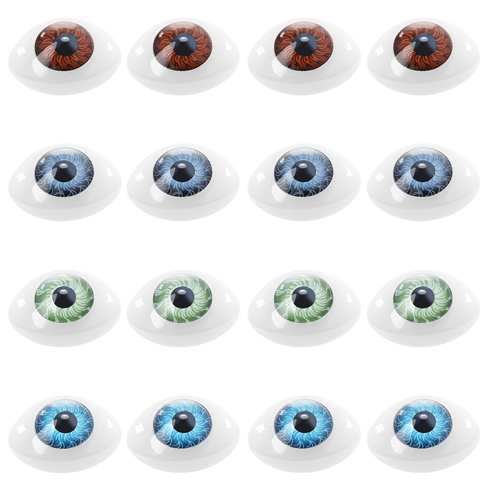 The Lord of the Tools 16Pcs Oval Flat Hollow Plastic Eyes Colourful Toy Eyes Puppet Doll Bear Craft Eyes Toys Decorative Accessories for DIY Making Big Size — image 1