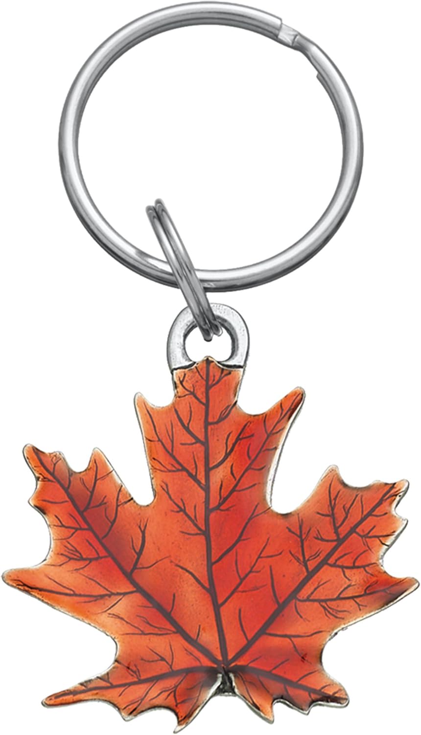 Amazon Com Danforth Maple Leaf Keyring Autumn Pewter Key Fob Handcrafted Made In Usa Office Products