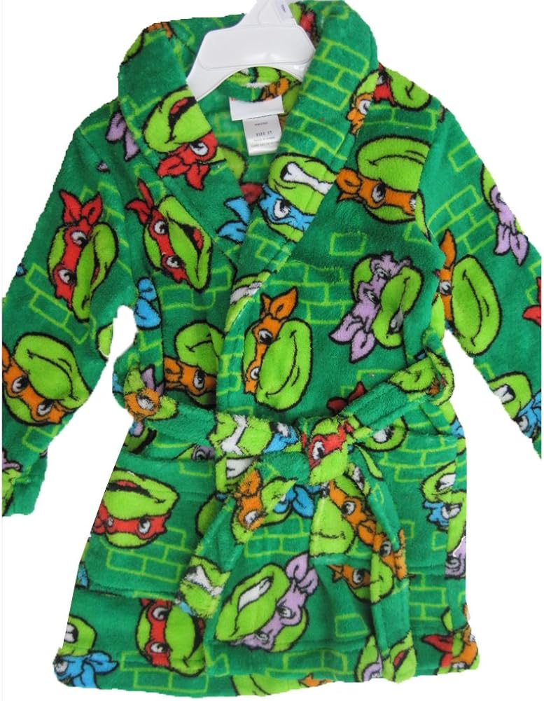 Ninja Turtles Little Boys Green Cartoon Themed Bath Robe 2T Ninja