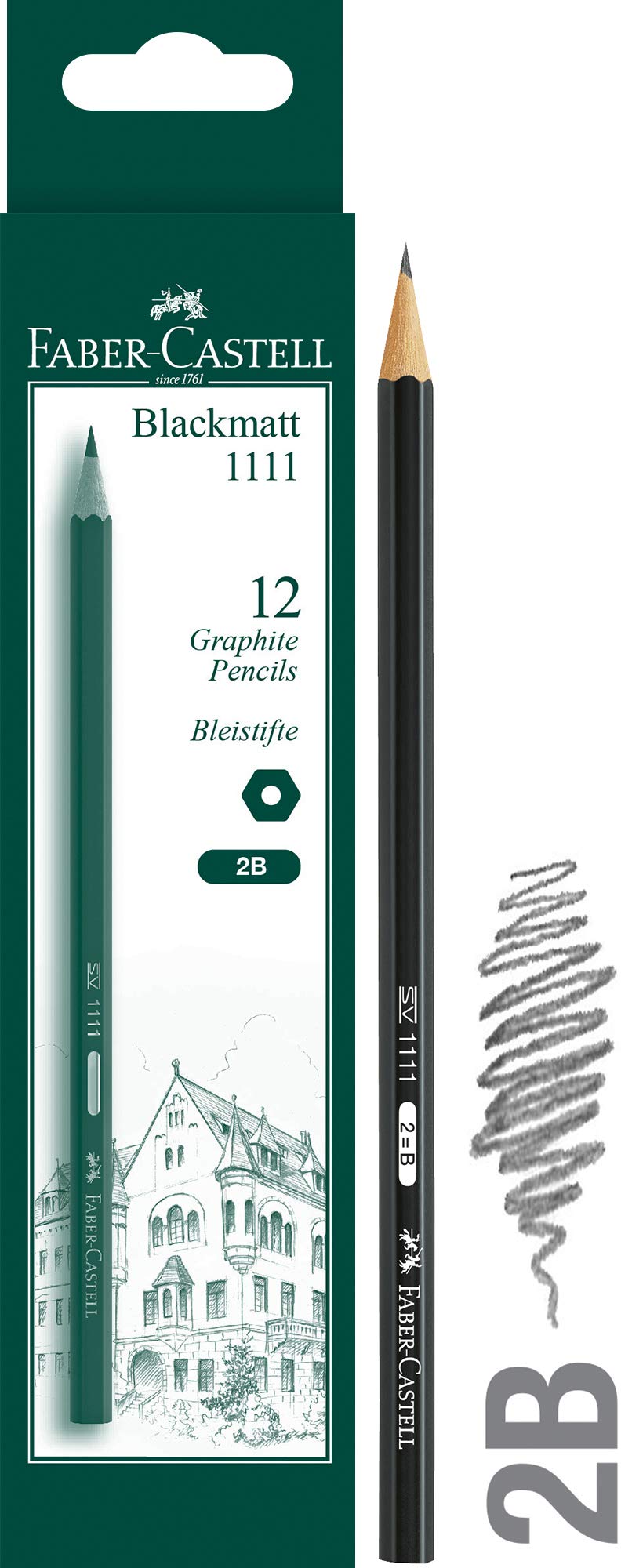 Faber-Castell 111102 Pencil 1111 2b Pack of 12