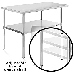 KUTLER Stainless Steel Table 24 x 48 Inches, NSF