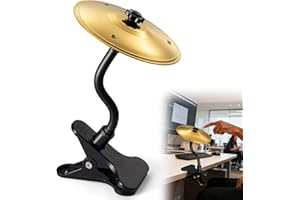 Facmogu Mini Clip-On Desktop Cymbal, Mini Desk Drum for Music Lovers, Relieve Your Work & Study Stress with Fun Gold Percussion Accessory, Easy Installation for Most Desk Types