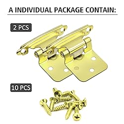 Gold 1/2 Inch Overlay Face Frame Cabinet Hinges, 20