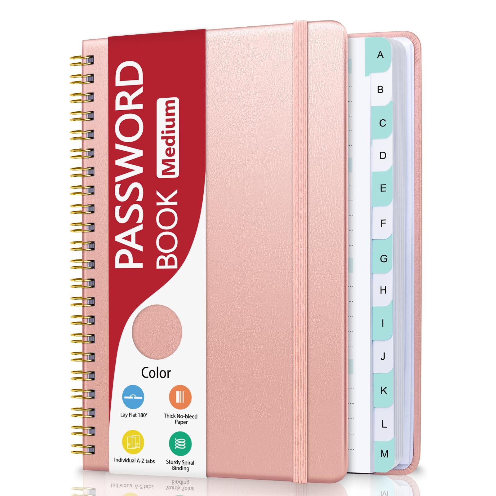 Spiral Password Book with Individual Alphabetical