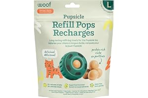 Woof Pupsicle Refill Pops - Low-Mess Dog Snacks - with Peanut Butter and Beef - Dog Treats - Long Lasting - Large Pops - 7 Co