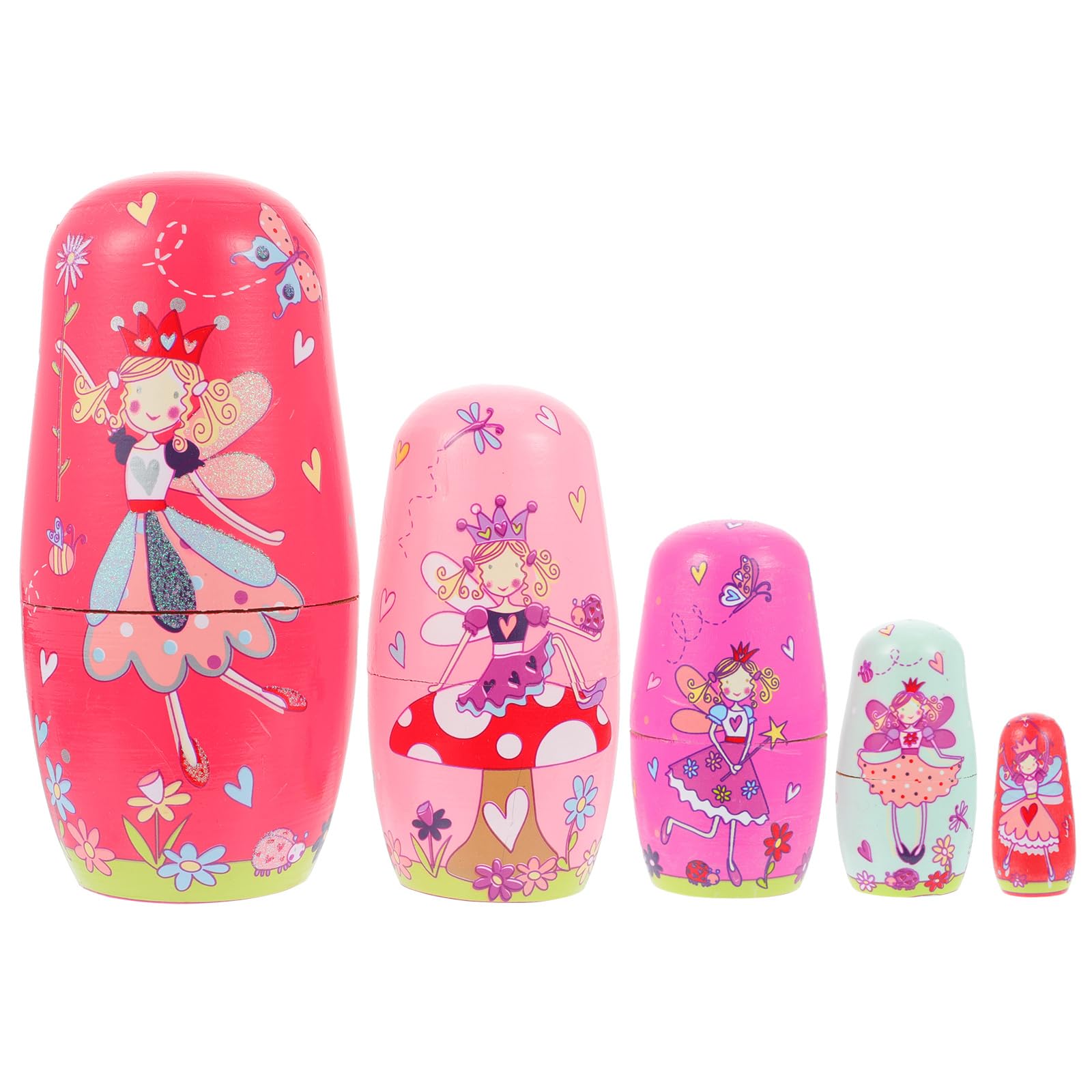 ULTNICE Angel Russian Nesting Doll 6Pcs Russian Nesting Dolls Matryoshka Wooden Angel Stacking Dolls