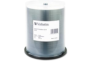 Verbatim CD-R 700MB 52X White Inkjet Printable Recordable Media Disc - 100pk Spindle