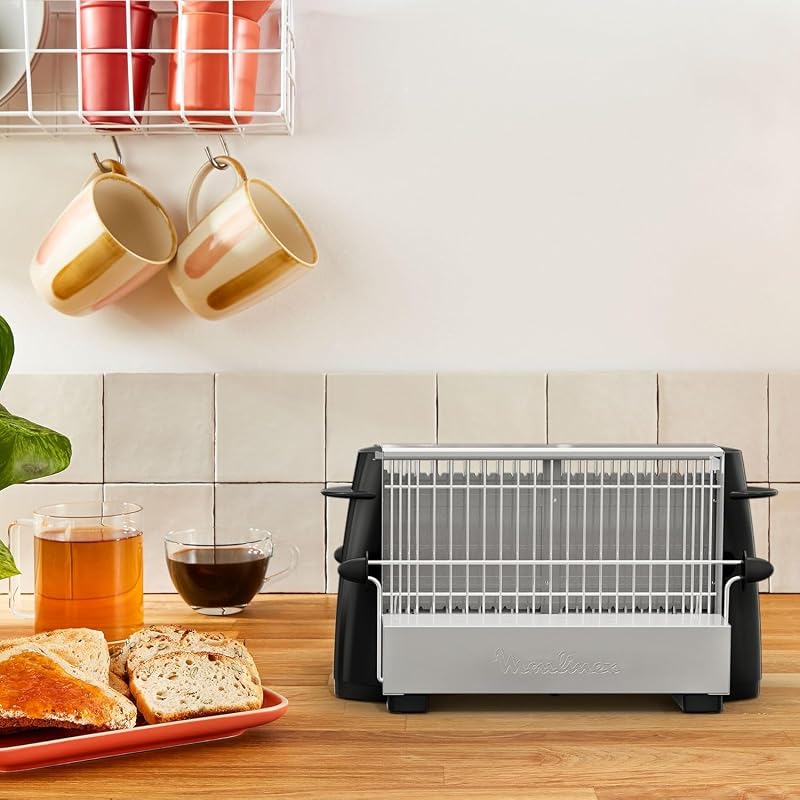 Multipan, Tostador Clásico, Para 4 Rebanadas, Inox y negro