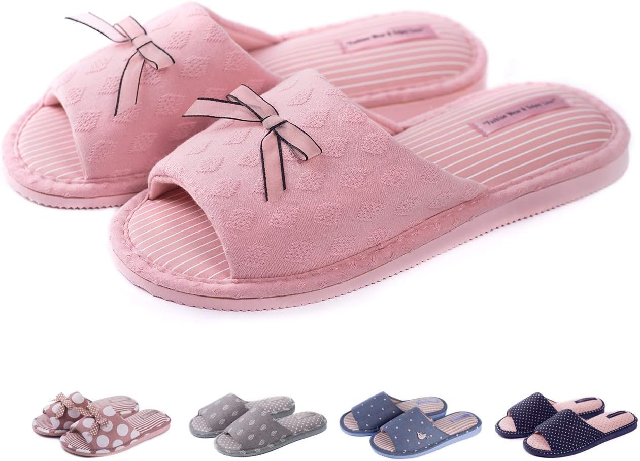 Open Toe Cute House Slippers for Women Indoor Women`s Slip-on Slide Anti Slip Light House Shoes Spa Slipper for Girls for Guests by Twins