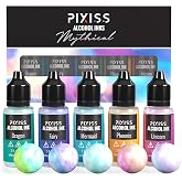 Pixiss Iridescent Color Changing Alcohol Ink Set - 5 Shades of Alcohol Ink for Epoxy Resin Supplies, Yupo Paper, Tumblers, Coasters - Resin Colorant for Epoxy Resin and Resin Art Supplies